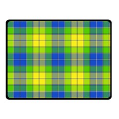 Spring Plaid Yellow Double Sided Fleece Blanket (small)  by Simbadda