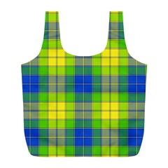 Spring Plaid Yellow Full Print Recycle Bags (l) 