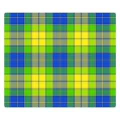 Spring Plaid Yellow Double Sided Flano Blanket (small) 