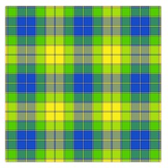 Spring Plaid Yellow Large Satin Scarf (square)