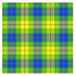 Spring Plaid Yellow Large Satin Scarf (Square) Front