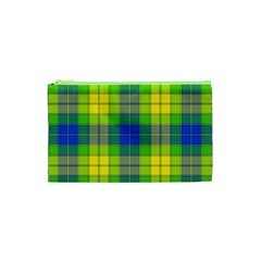 Spring Plaid Yellow Cosmetic Bag (xs) by Simbadda