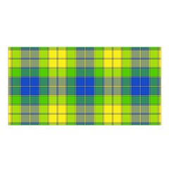 Spring Plaid Yellow Satin Shawl