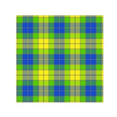 Spring Plaid Yellow Small Satin Scarf (square)