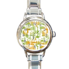 Angerine Blenko Glass Round Italian Charm Watch by Simbadda