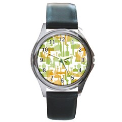 Angerine Blenko Glass Round Metal Watch by Simbadda