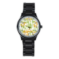 Angerine Blenko Glass Stainless Steel Round Watch by Simbadda