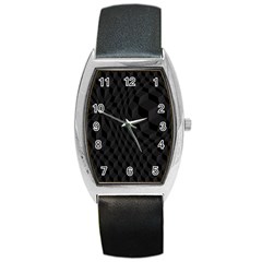 Pattern Dark Texture Background Barrel Style Metal Watch by Simbadda