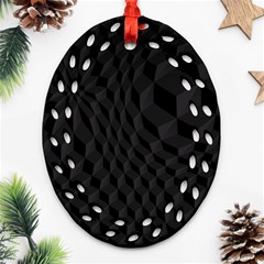 Pattern Dark Texture Background Oval Filigree Ornament (two Sides)