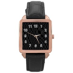 Pattern Dark Texture Background Rose Gold Leather Watch 