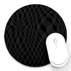 Pattern Dark Texture Background Round Mousepads by Simbadda