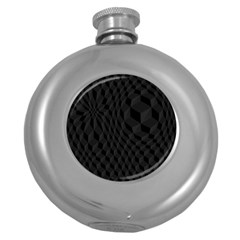 Pattern Dark Texture Background Round Hip Flask (5 Oz) by Simbadda