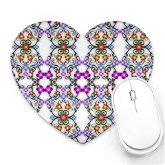 Floral Ornament Baby Girl Design Heart Mousepads by Simbadda