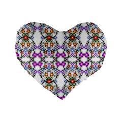 Floral Ornament Baby Girl Design Standard 16  Premium Flano Heart Shape Cushions