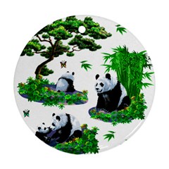 Cute Panda Cartoon Ornament (round) by Simbadda