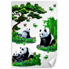 Cute Panda Cartoon Canvas 12  X 18  