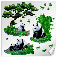 Cute Panda Cartoon Canvas 16  X 16  