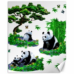 Cute Panda Cartoon Canvas 11  X 14   by Simbadda