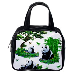 Cute Panda Cartoon Classic Handbags (one Side) by Simbadda