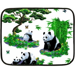 Cute Panda Cartoon Fleece Blanket (mini) by Simbadda