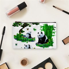 Cute Panda Cartoon Cosmetic Bag (small)  by Simbadda