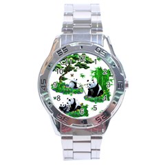 Cute Panda Cartoon Stainless Steel Analogue Watch by Simbadda