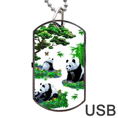 Cute Panda Cartoon Dog Tag Usb Flash (one Side)