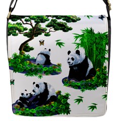 Cute Panda Cartoon Flap Messenger Bag (s) by Simbadda