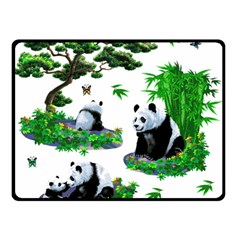 Cute Panda Cartoon Double Sided Fleece Blanket (small) 