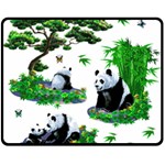 Cute Panda Cartoon Double Sided Fleece Blanket (Medium)  58.8 x47.4  Blanket Front