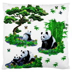 Cute Panda Cartoon Standard Flano Cushion Case (one Side) by Simbadda