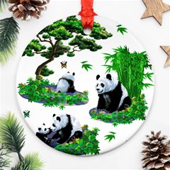 Cute Panda Cartoon Ornament (round) by Simbadda