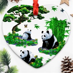 Cute Panda Cartoon Ornament (heart) by Simbadda