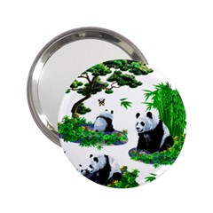 Cute Panda Cartoon 2 25  Handbag Mirrors