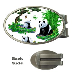 Cute Panda Cartoon Money Clips (oval)  by Simbadda