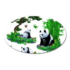 Cute Panda Cartoon Oval Magnet by Simbadda