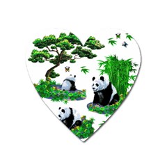 Cute Panda Cartoon Heart Magnet