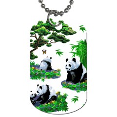 Cute Panda Cartoon Dog Tag (two Sides) by Simbadda