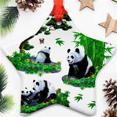 Cute Panda Cartoon Star Ornament (two Sides) by Simbadda