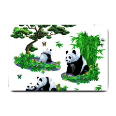 Cute Panda Cartoon Small Doormat  by Simbadda