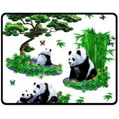 Cute Panda Cartoon Fleece Blanket (medium) 