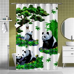 Cute Panda Cartoon Shower Curtain 48  X 72  (small)  by Simbadda