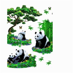 Cute Panda Cartoon Small Garden Flag (two Sides) by Simbadda