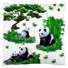 Cute Panda Cartoon Large Cushion Case (one Side) by Simbadda