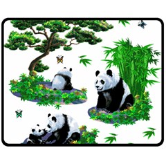 Cute Panda Cartoon Double Sided Fleece Blanket (medium) 