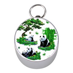 Cute Panda Cartoon Mini Silver Compasses