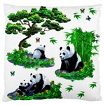 Cute Panda Cartoon Large Flano Cushion Case (One Side) Front