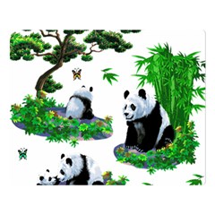 Cute Panda Cartoon Double Sided Flano Blanket (large) 