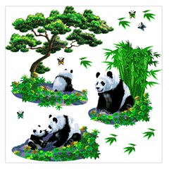 Cute Panda Cartoon Large Satin Scarf (square) by Simbadda