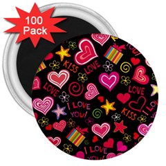 Love Hearts Sweet Vector 3  Magnets (100 Pack)